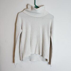 Madewell white knit removable cowl neck sweater size XS